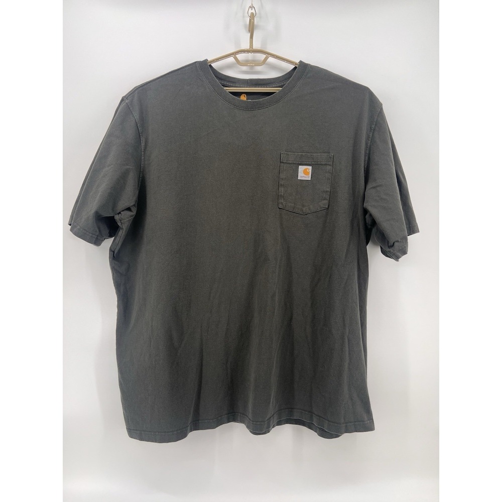 Carhartt Shirt Mens 4XL Green‎ K87 Short Sleeve Crew Neck Work Wear Pocket